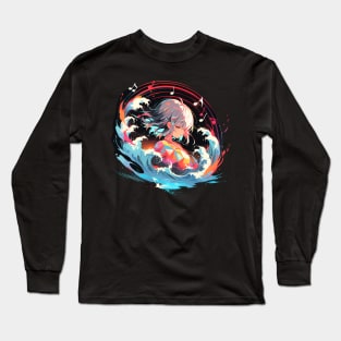 music waves - anime style Long Sleeve T-Shirt